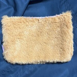 ipsy Faux Fur Cosmetic Bag in Tan